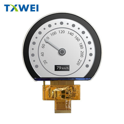 Op maat gemaakte 3,54-inch 640 * 800 cirkelvormige hoge helderheid tweewiel voertuig instrumentenpaneel TFT LCD-scherm