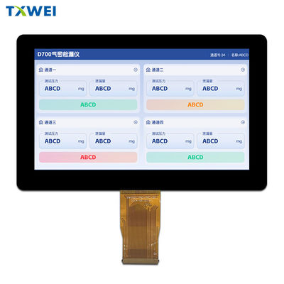 7-inch IPS TFT LCD-scherm 1024X600 1000nits 50 pin LVDS-scherm voor industriële monitors