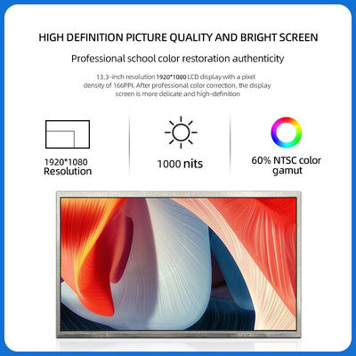 13.3 inch EDP TFT LCD-scherm 1920*1080 pixels 30 pins Buiten hoog helderheidsscherm1000cd/M2